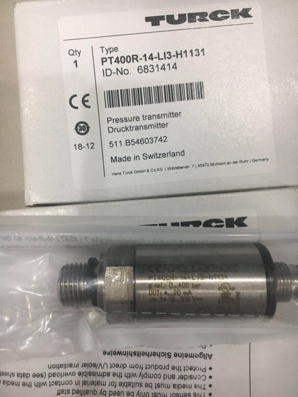 Turck的PT60R-2104-I2-DT043P壓力傳感器